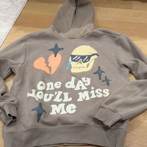 PacSun Tan Hoodie with Graphic Detail